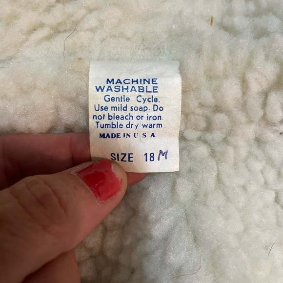 Vintage kids size 18 months Teal and Beige with red stripe Kids Puffer Jacket - Picture 8 of 8